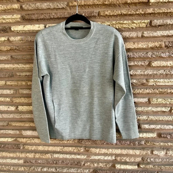 Alexander Wang Gray Merino Wool Silk Blend Sweater Slip Pockets Size Small - Picture 5 of 5